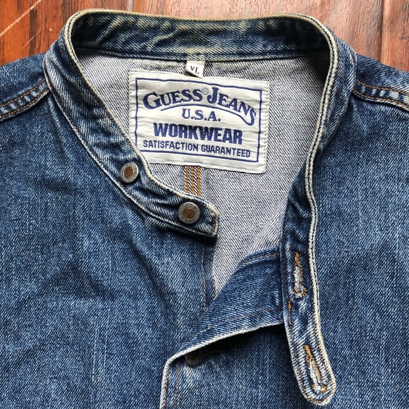 Guess? Men’s Vintage Denim Jean Vest USA 🇺🇸 Made - Picture 4 of 6